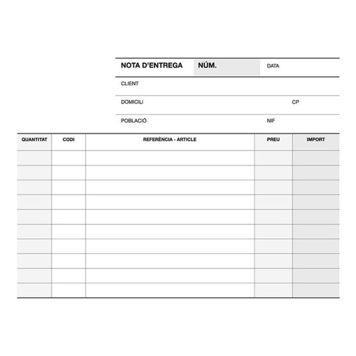 [12698] Talonario entrega 1/8 apaisado duplicado a-79 catalan