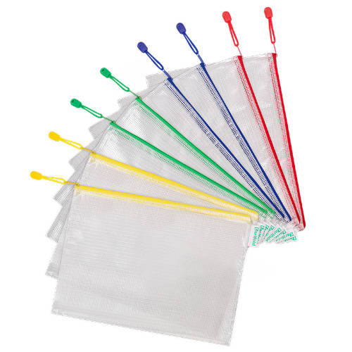 [509009] Pack de 8 bolsas zipper multiusos pvc - con cierre cremallera A4 surtido tarifold 509009