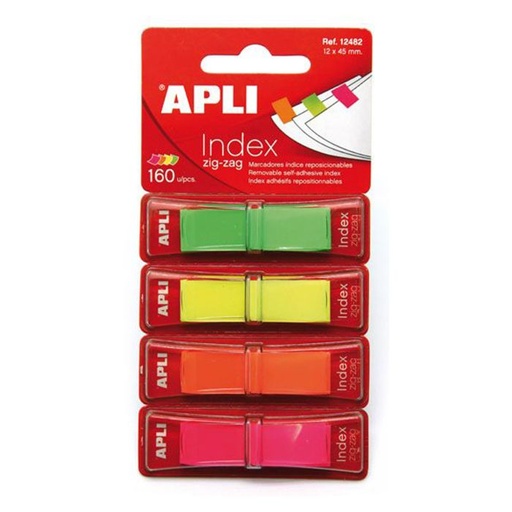 [12482] Index banderitas apli zigzag 12X45 blister 160UD