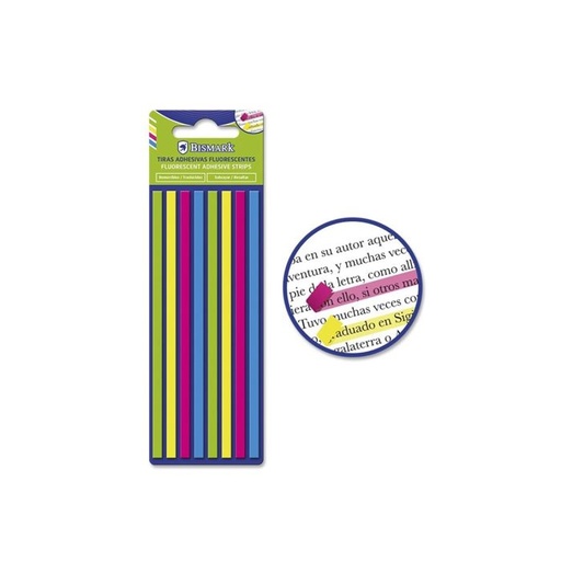 [332649] Index banderitas bismark traslucidas señalizadoras de lineas fluor blister 120UD