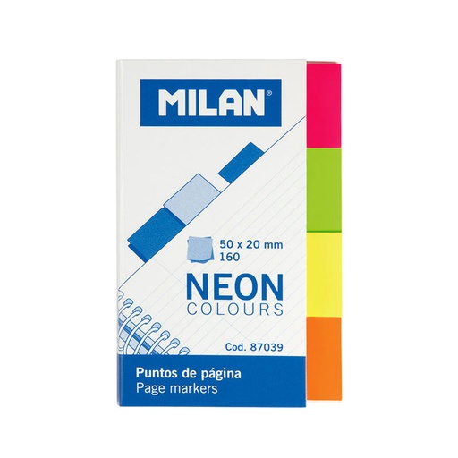 [87039] Banderitas adhesivas milan 50X20 4 colores neon