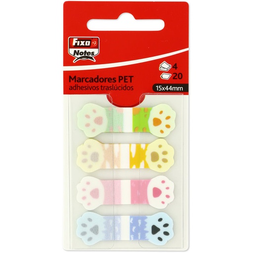 [65001299] Pack 4 marcadores banderitas huellas variados 20H 15X44MM