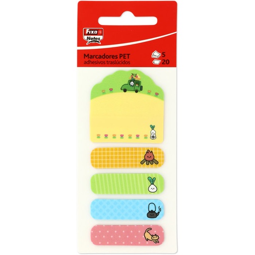 [65001599] Pack 5 marcadores banderitas diseños variados fixo 20H