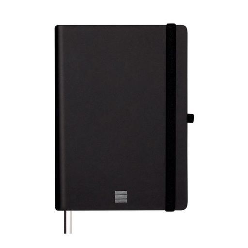 [8057101] Cuaderno finocam poliuretano nexo con goma A5 80G 72H liso negro