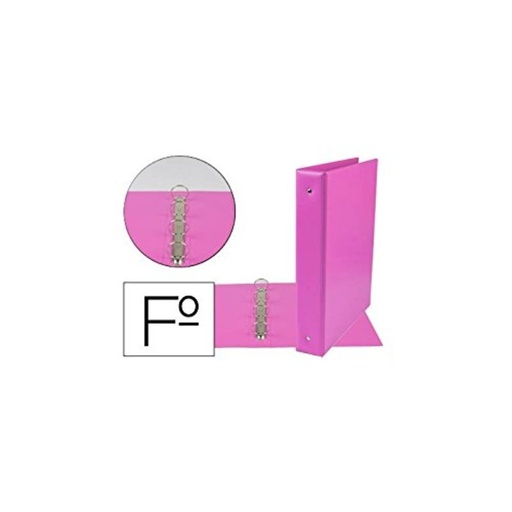 Carpeta 4 anillas folio 40MM pvc escolar fucsia