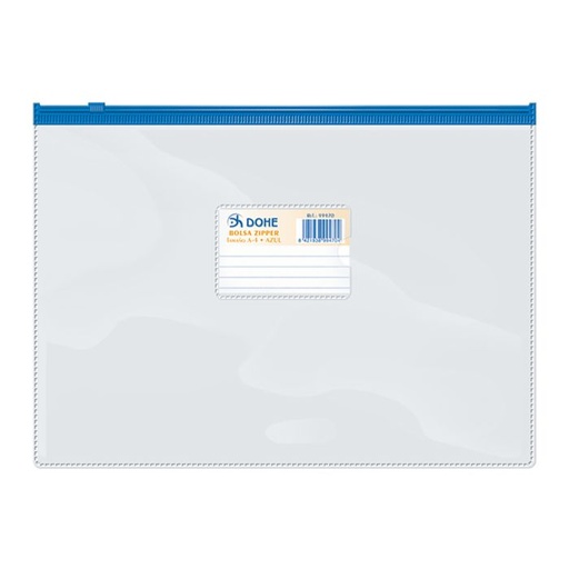 [99470] Bolsa zipper dohe pvc folio apaisado azul