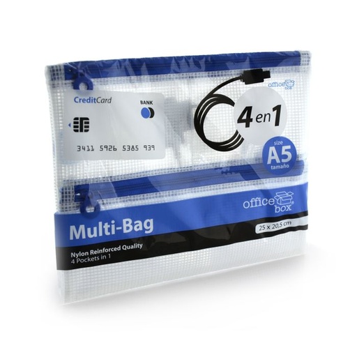 [34415] Bolsa zipper office box A5 multiples bolsillos 4 en 1
