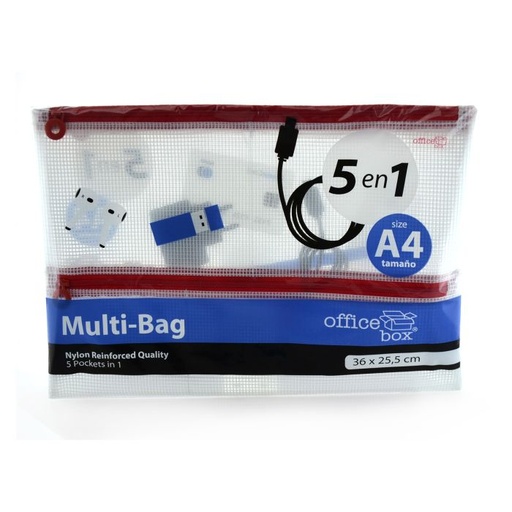 [34414] Bolsa zipper office box A4 multiples bolsillos 4 en 1