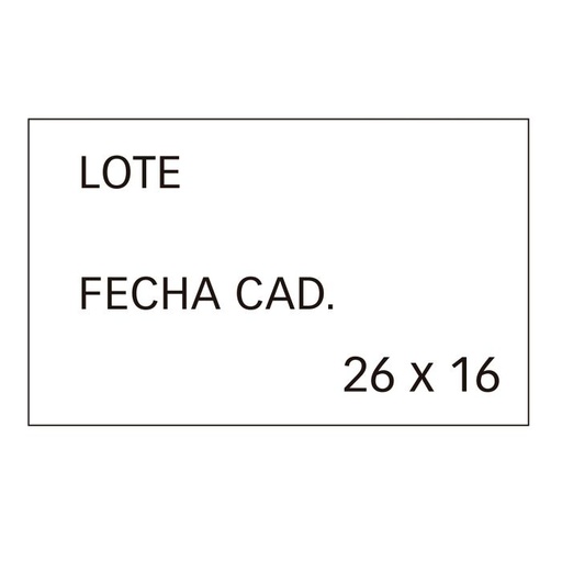 [101950] Rollo etiquetadora apli fecha 26X16 blanco paquete 6UD
