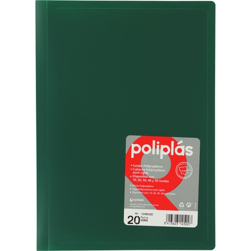 Poliplas 20 fundas folio opaco verde r: 01450020