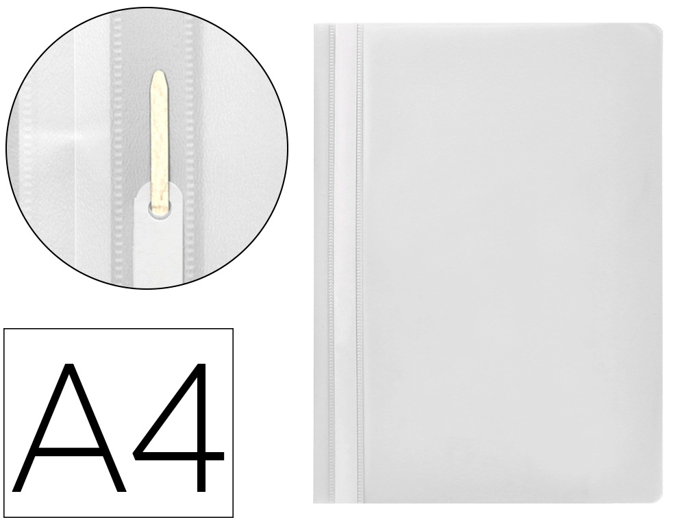 [KF01658] Carpeta dossier fastener plastico q-connect din A4 blanco