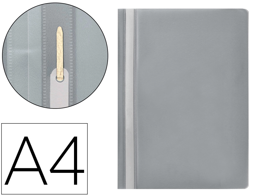 [KF01650] Carpeta dossier fastener plastico q-connect din A4 gris