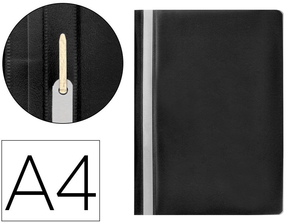 [KF01453] Carpeta dossier fastener plastico q-connect din A4 negra
