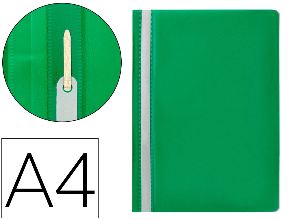 [KF01456] Carpeta dossier fastener plastico q-connect din A4 verde