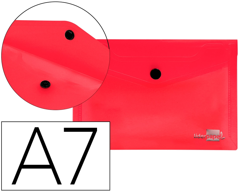 [DS77] Carpeta liderpapel dossier broche polipropileno din A7 rojo translucido