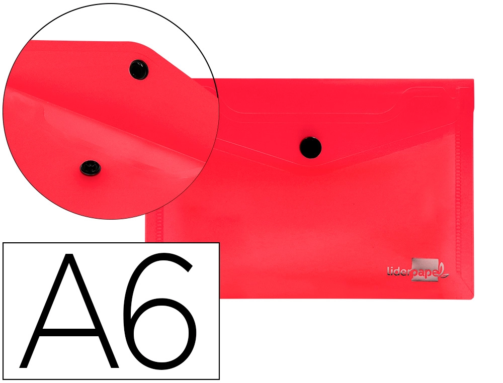 [DS61] Carpeta liderpapel dossier broche polipropileno din A6 rojo transparente