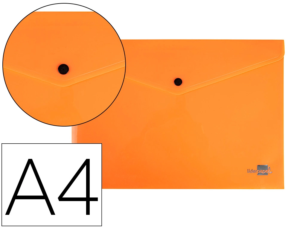 [DS71] Carpeta liderpapel dossier broche polipropileno din A4 naranja fluor opaco 50 hojas