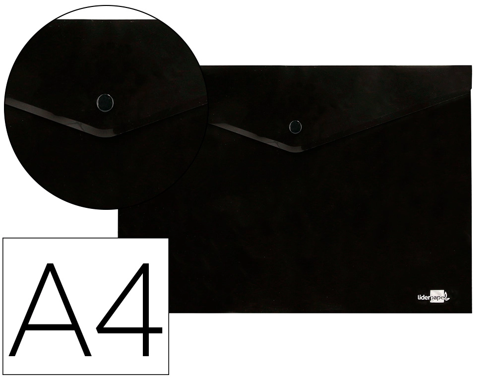 [DS69] Carpeta liderpapel dossier broche polipropileno din A4 negro opaco 50 hojas