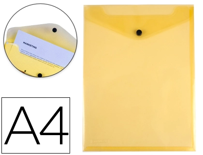 [DS09] Carpeta liderpapel dossier broche polipropileno din A4 formato vertical amarilla transparente 50 hojas