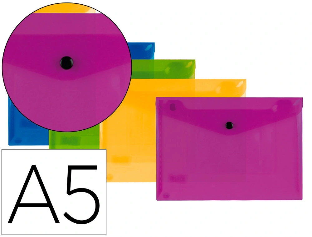 [DS63] Carpeta liderpapel dossier broche polipropileno din A5 pack de 4 colores surtidos