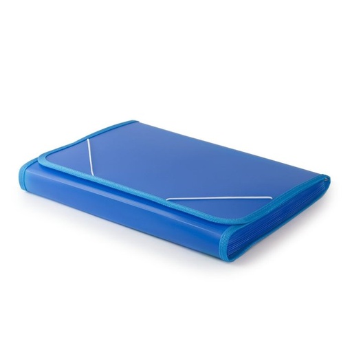 [4151001] Clasificador fuelle A4 con ribete 13 compartimentos azul