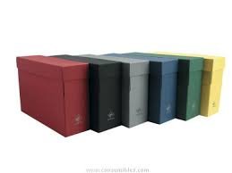 [1685RO] Caja transferencia folio carton forrado geltex rojo