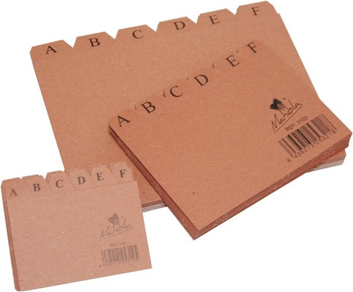 [3101] Indice ficheros carton nº1 cuero a-z 95X65MM