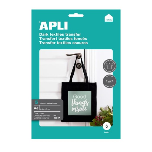[10247] Papel transfer apli inkjet prendas oscuras A4 5H