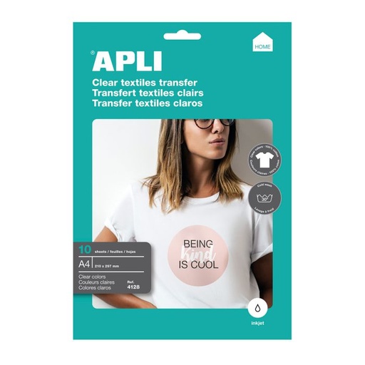 [4128] Papel transfer apli inkjet prendas blancas A4 10H