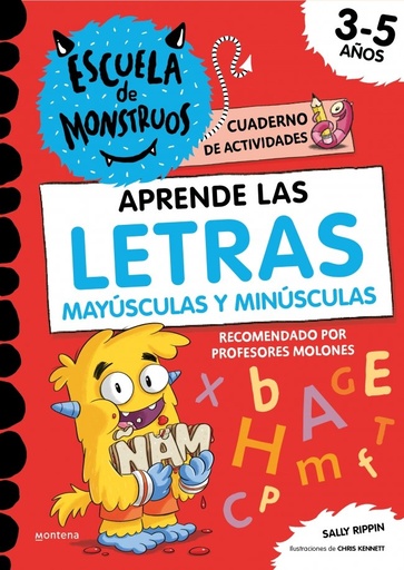 [978-84-19085-88-7] Escuela de Monstruos. Cuaderno de actividades - Aprende a escribir las LETRAS mayúsculas y minúsculas