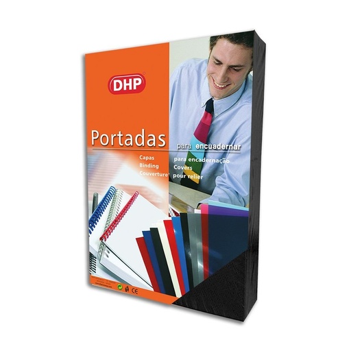 [22304] PORTADA GOFRADA PIEL Nº 8 1000 GR A4 4 NEGRO P/50