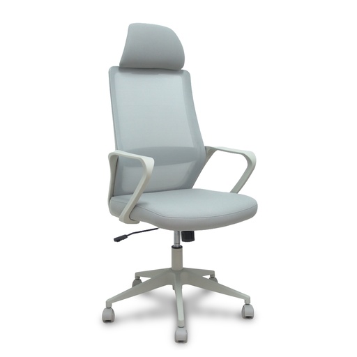 [534BGY00053PGRN] Silla PRO534 gris respaldo malla gris asiento tela gris base piramidal gris ruedas nailon