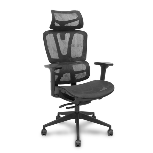 [537TKM840B3DRN60] Silla PRO537 traslack malla negra brazos 3D ruedas nailon 60