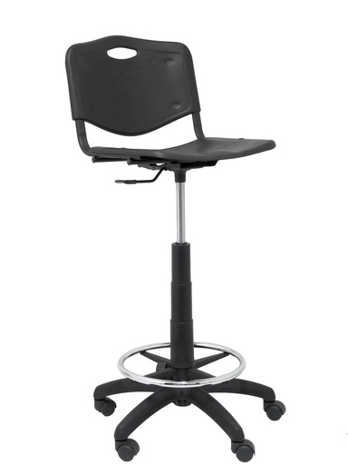[T26GNI840RN] Taburete robledo pvc negro