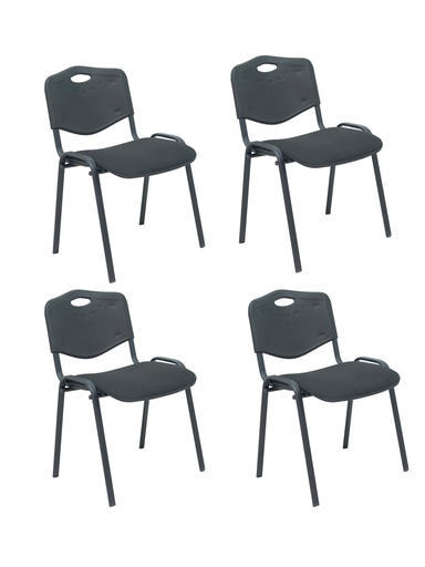 [PACK426PTNI840A840] Pack 4 sillas iso mix respaldo negro asiento aran negro