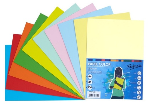 [17034] Papel A4 80GR 100H colores fuertes y pastel surtidos