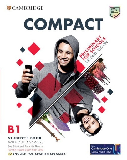 [978-84-1322-386-5] Compact Preliminary for Schools Second edition English for Spanish Speakers Student's Book without answers with Digital Pack